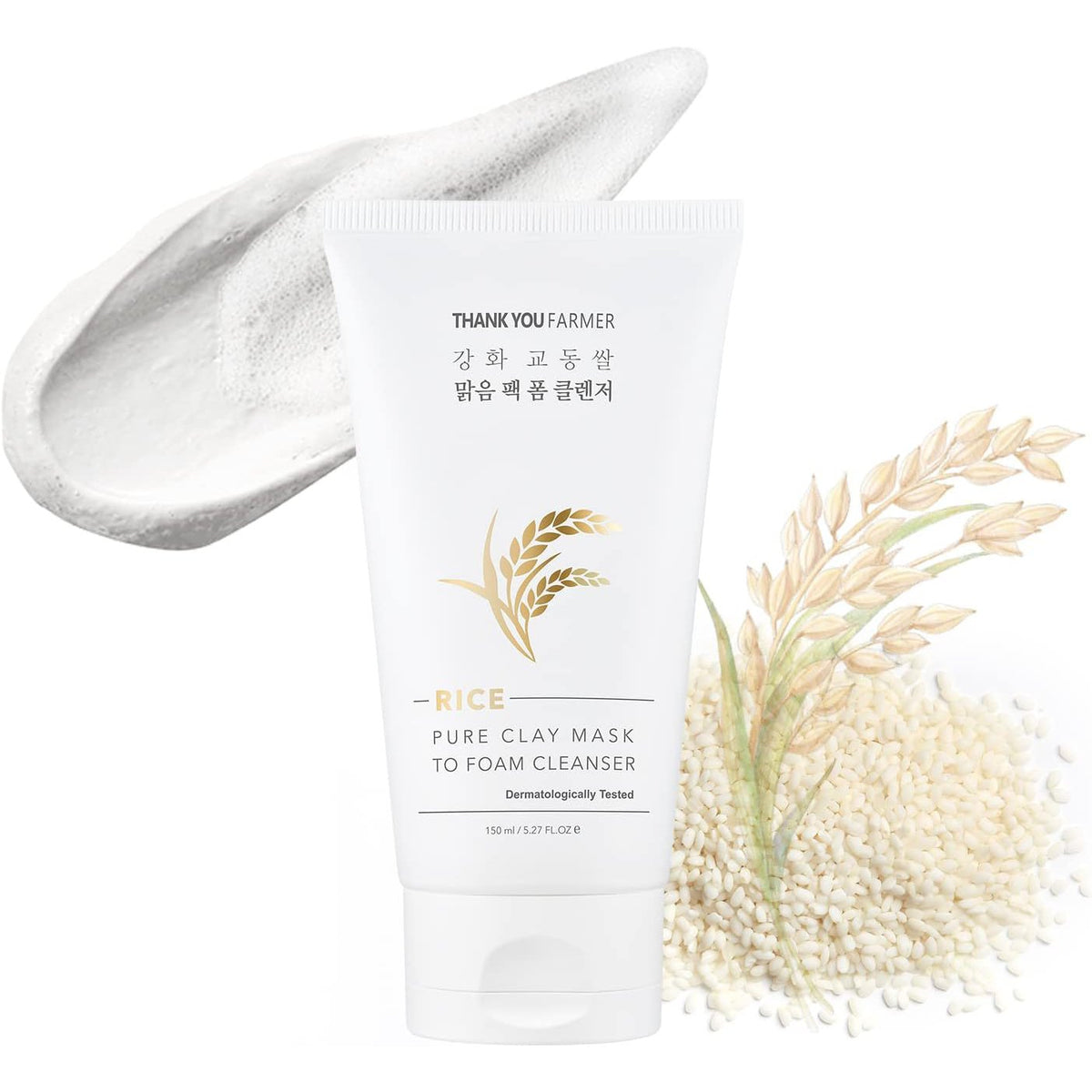 Rice Pure Clay Mask to Foam Cleanser Thank You Farmer