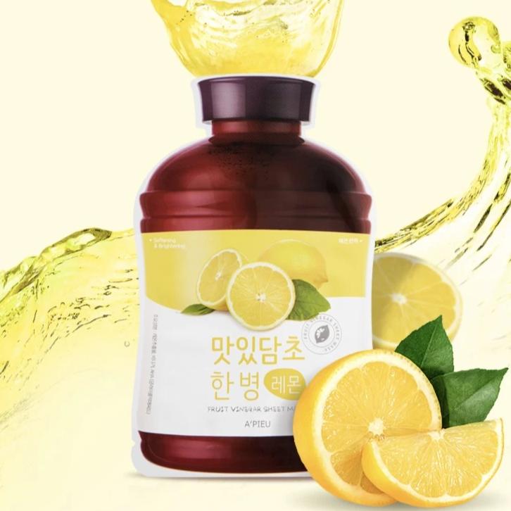 A'PIEU Fruit Vinegar Sheet Mask (Limone - Schiarente) - NuvoleBlu