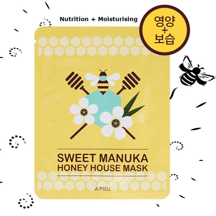 A'PIEU Sweet Manuka Honey House Mask (Nutriente, Schiarente, Illuminante) - NuvoleBlu