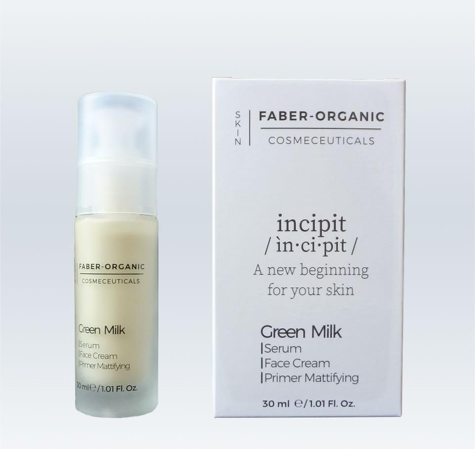 Green Milk Serum / Face-Cream Primer - Mattificante Faber Organic Sieri Viso E Trattamenti Specifici