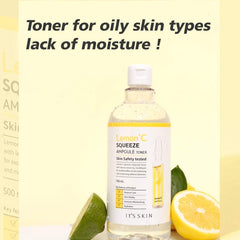 Lemon C Squeeze Ampoule Toner It's Skin - Limited Edition 500ml + Pads - NuvoleBlu