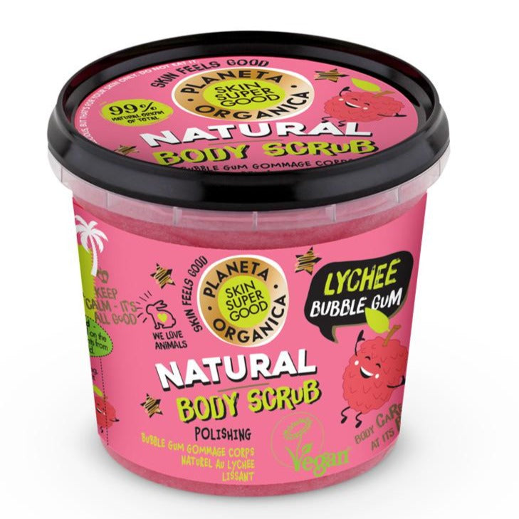 Scrub Corpo Naturale Lichee Bubble Gum Planeta Organica - NuvoleBlu