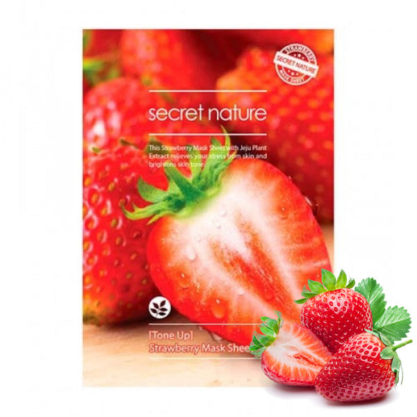 Tone Up Strawberry Mask Sheet Secret Nature - 25gr - NuvoleBlu