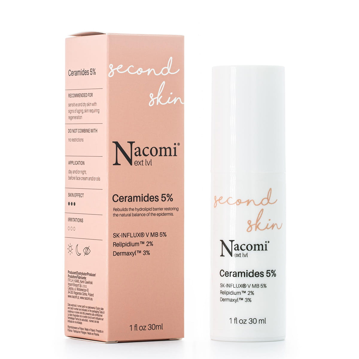 Siero Rigenerante Ceramidi 5% Second Skin Nacomi - 30ml - NuvoleBlu