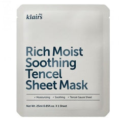 Rich Moist Soothing Tencel Sheet Mask Klairs (idratante, lenitiva) - 25ml - NuvoleBlu