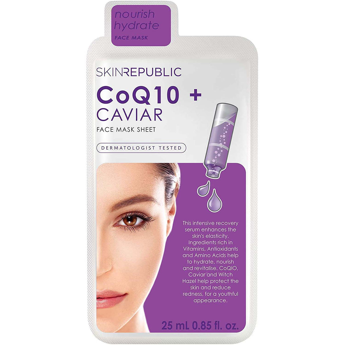 Maschera Viso Caviale e Coenzima Q10 CoQ10 + Caviar Face Mask Skin Republic - NuvoleBlu