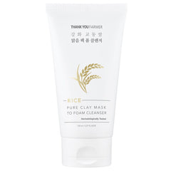 Rice Pure Clay Mask to Foam Cleanser Thank You Farmer